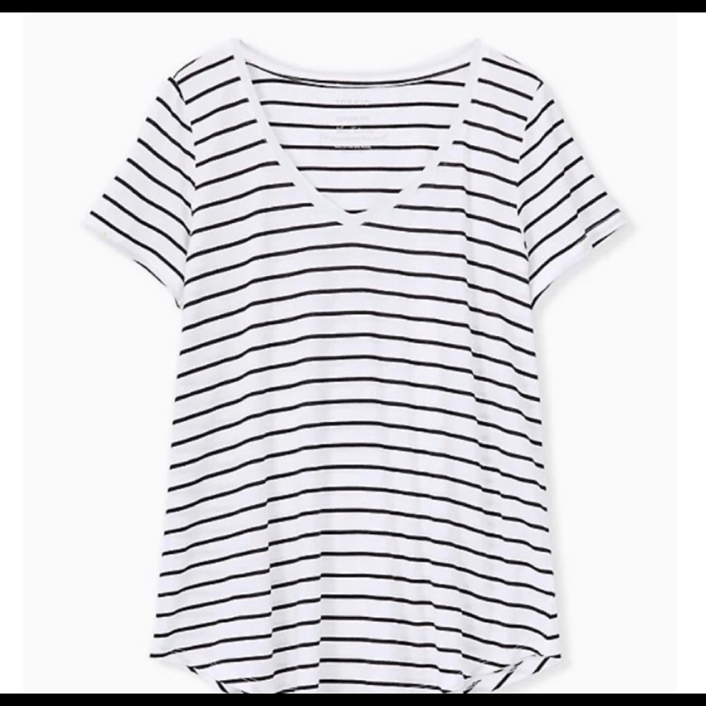 Torrid Women’s White & Black Stripe Tee